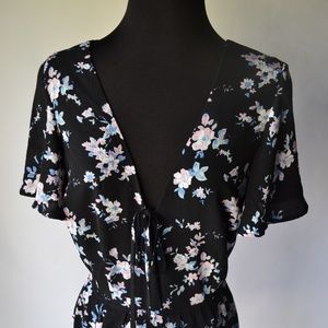 Black Floral Romper
